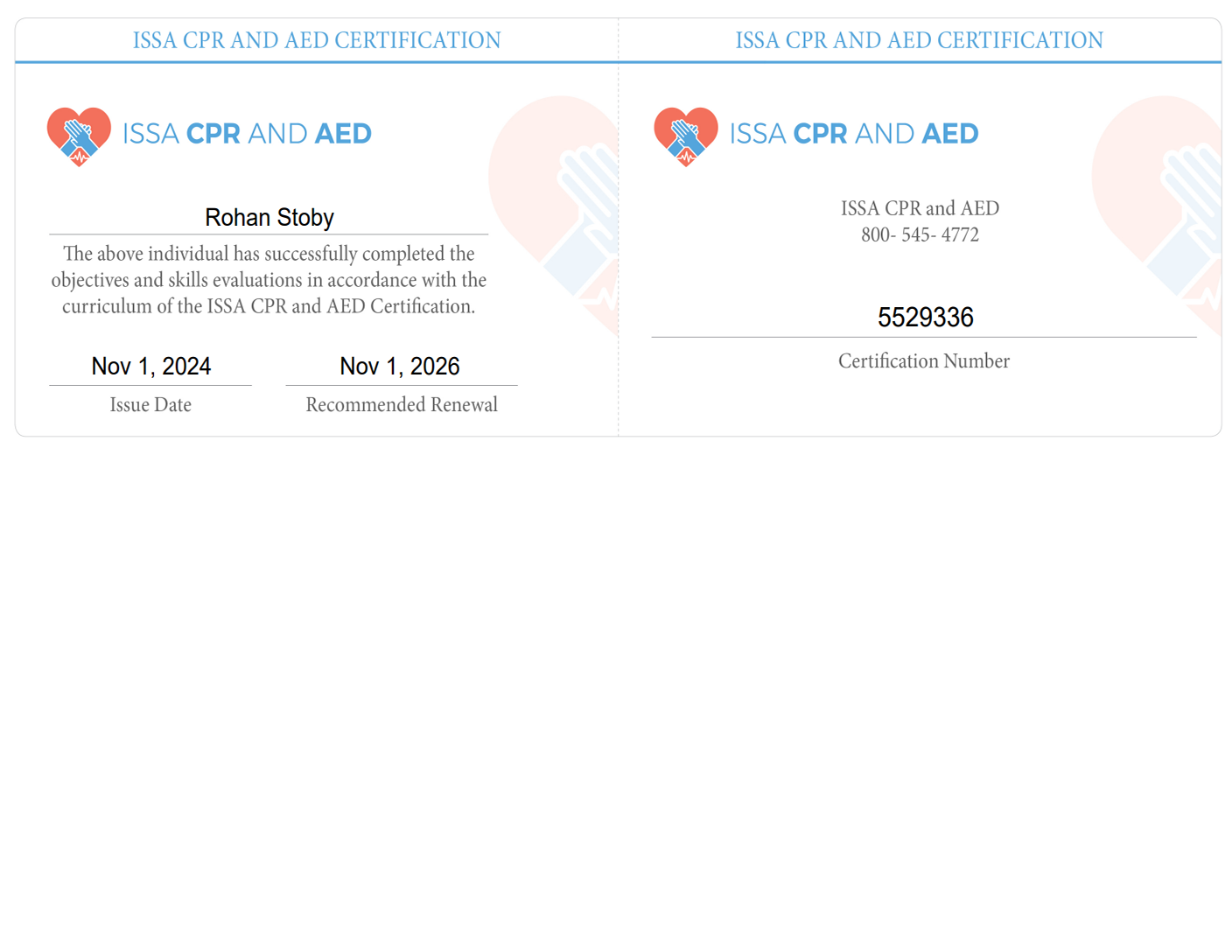Rohan-ISSA-CPR-Certification